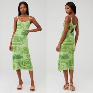 House Of Sunny Green Hockney Midi Dress